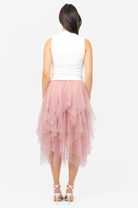 Violetta Multi Layer Tulle Midi Skirt - honey