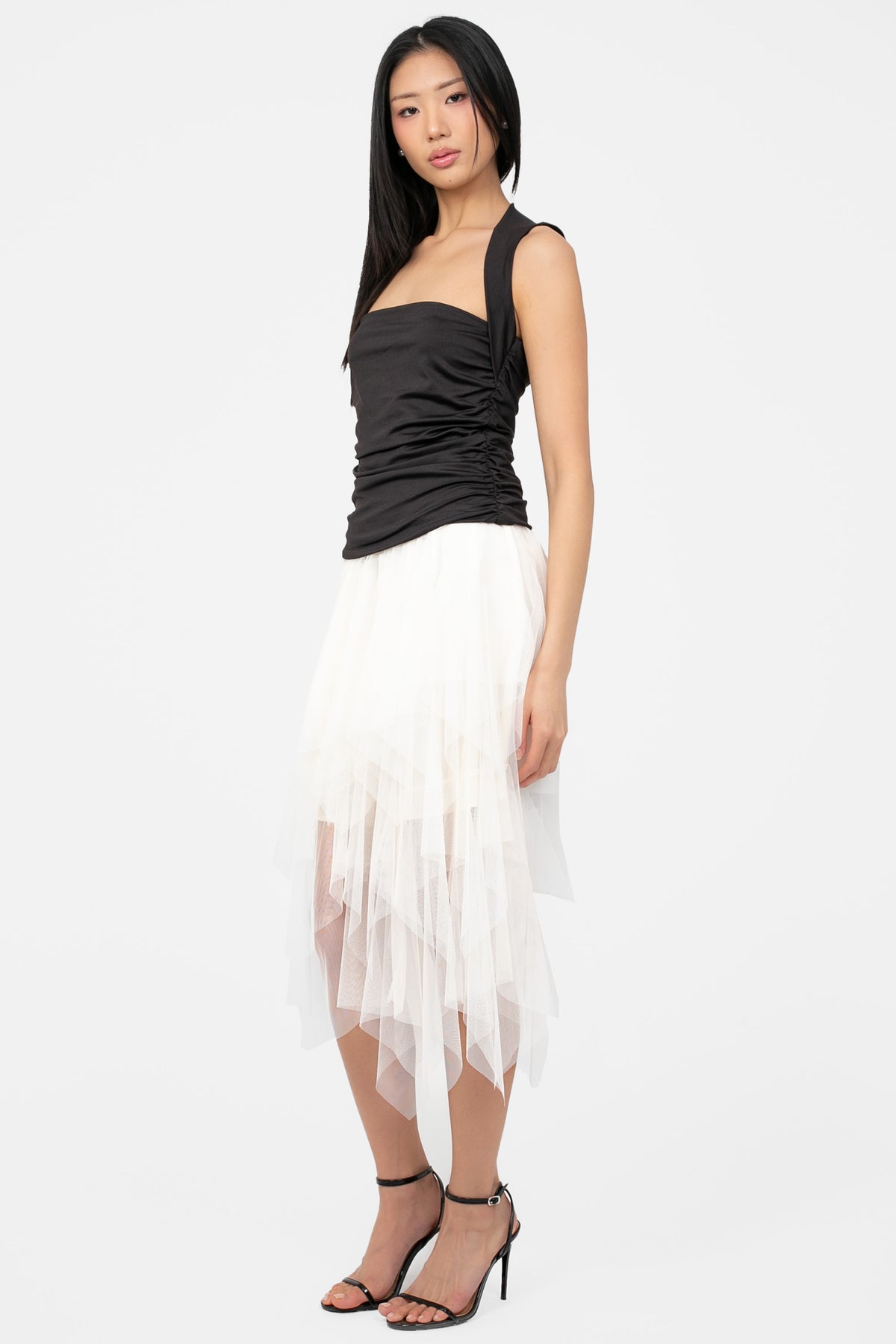 Violetta Multi Layer Tulle Midi Skirt - honey