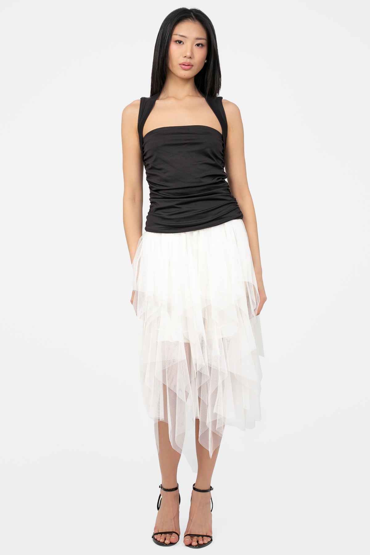 Violetta Multi Layer Tulle Midi Skirt - honey