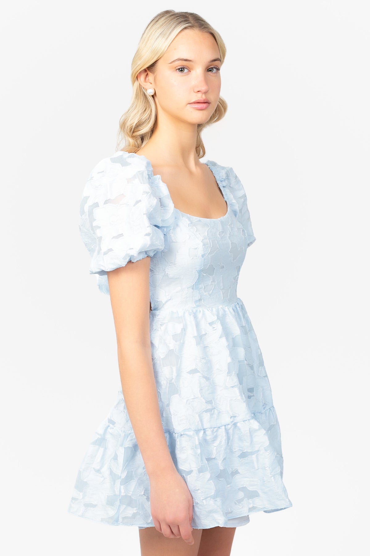 Raelyn Tie Back Textured Mini Dress