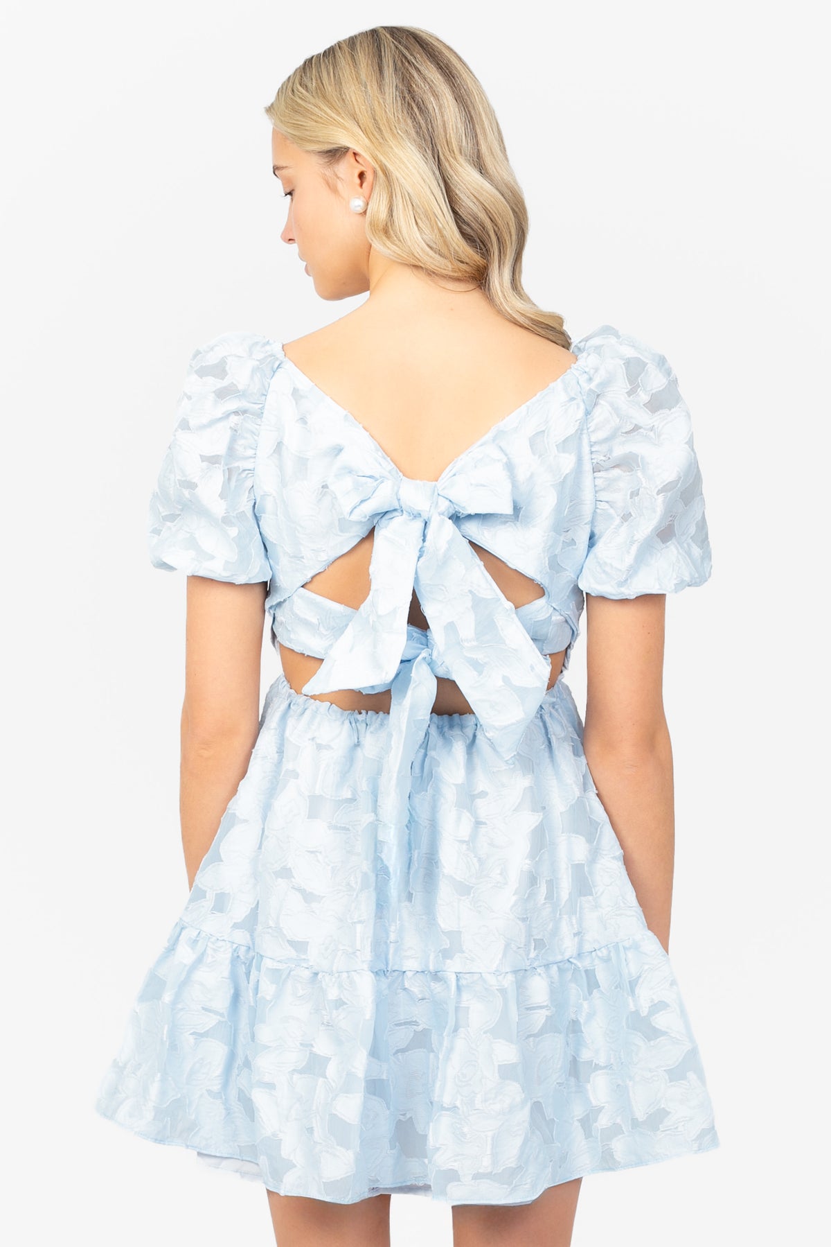 Raelyn Tie Back Textured Mini Dress