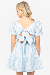 Raelyn Tie Back Textured Mini Dress