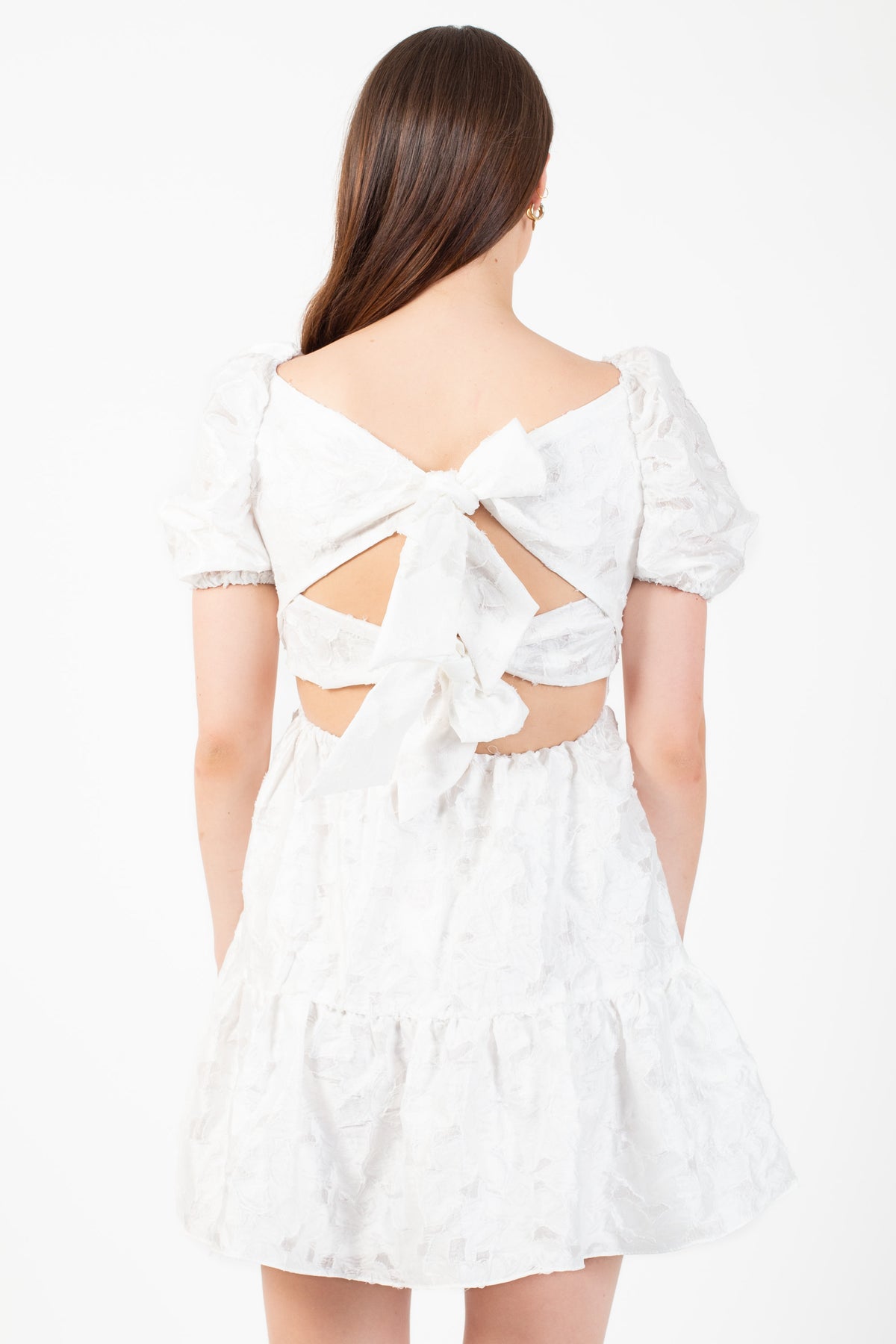 Raelyn Tie Back Textured Mini Dress