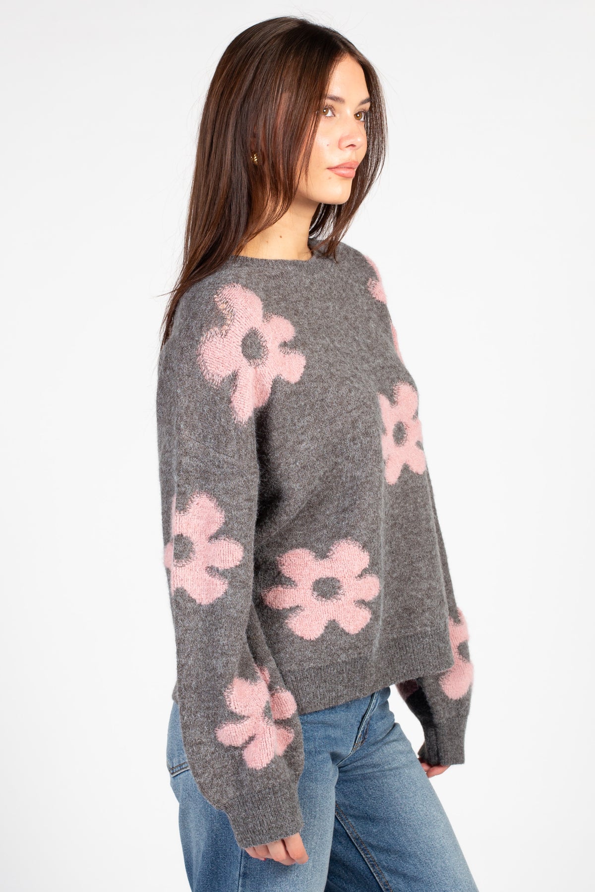 Posie Floral Fuzzy Sweater