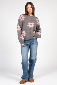 Posie Floral Fuzzy Sweater