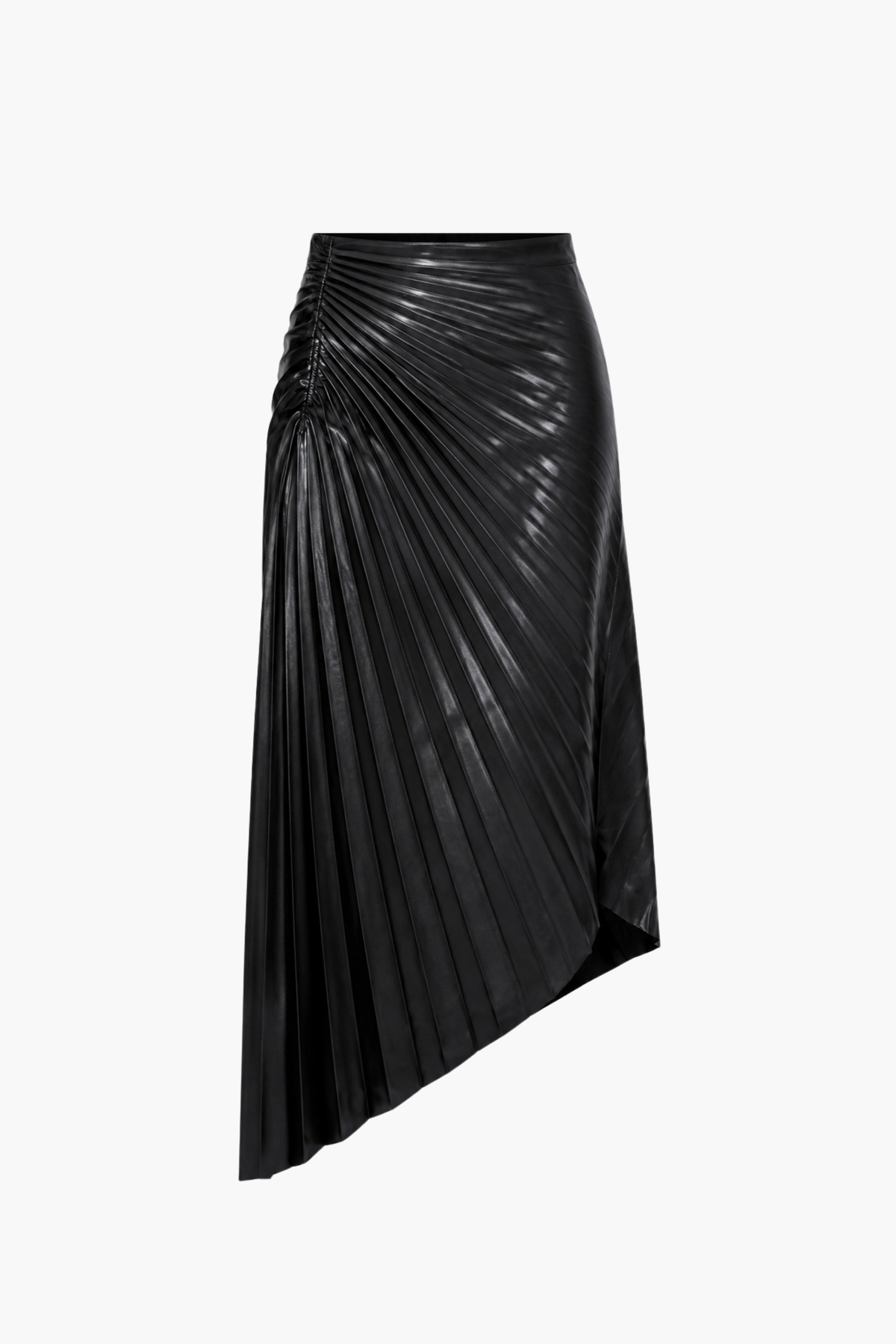 Audrina Vegan Leather Midi Skirt