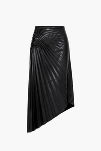Audrina Vegan Leather Midi Skirt