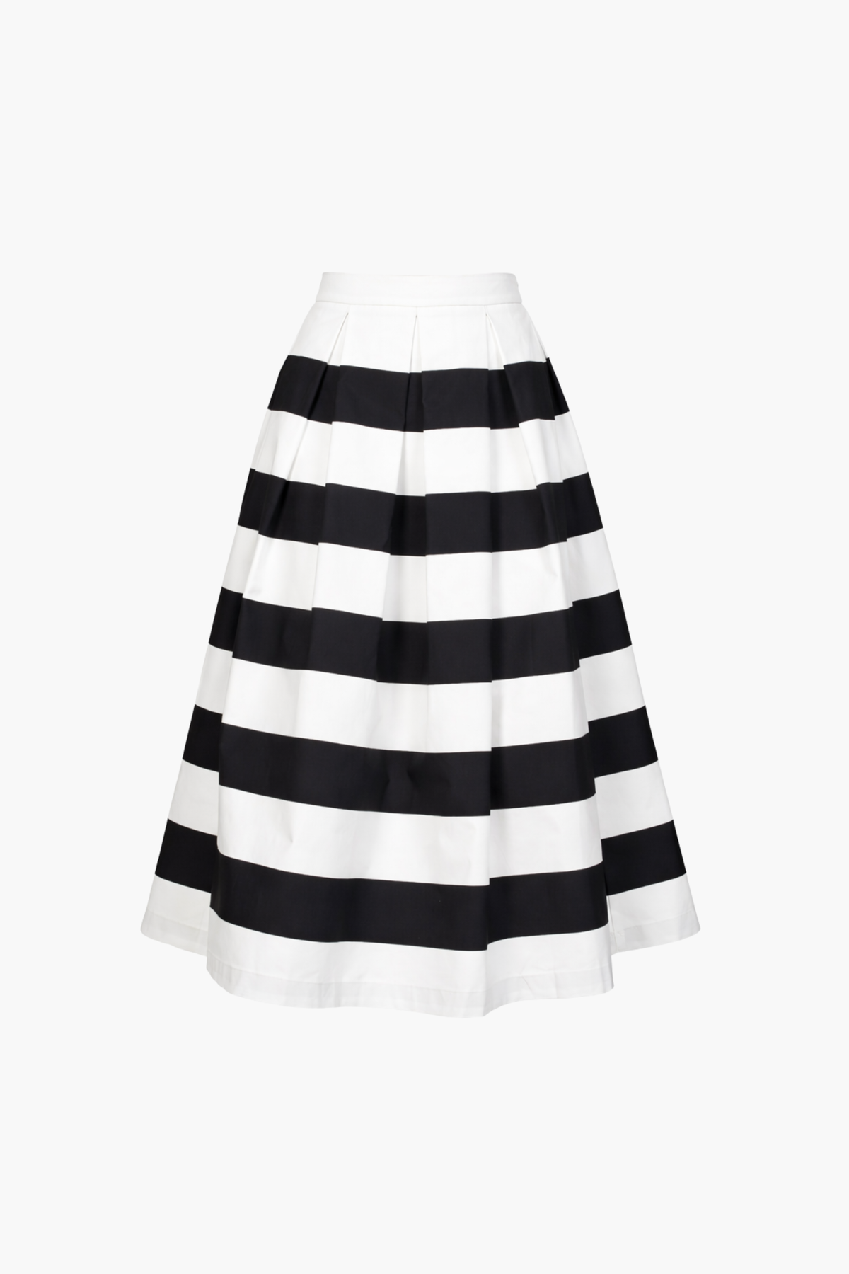 Aria Pleated Stripe Midi Skirt - honey
