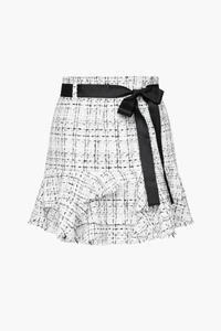 Eloise Belted Tweed Mini Skirt - honey