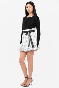 Eloise Belted Tweed Mini Skirt - honey