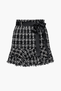 Neomie Belted Tweed Mini Skirt - honey