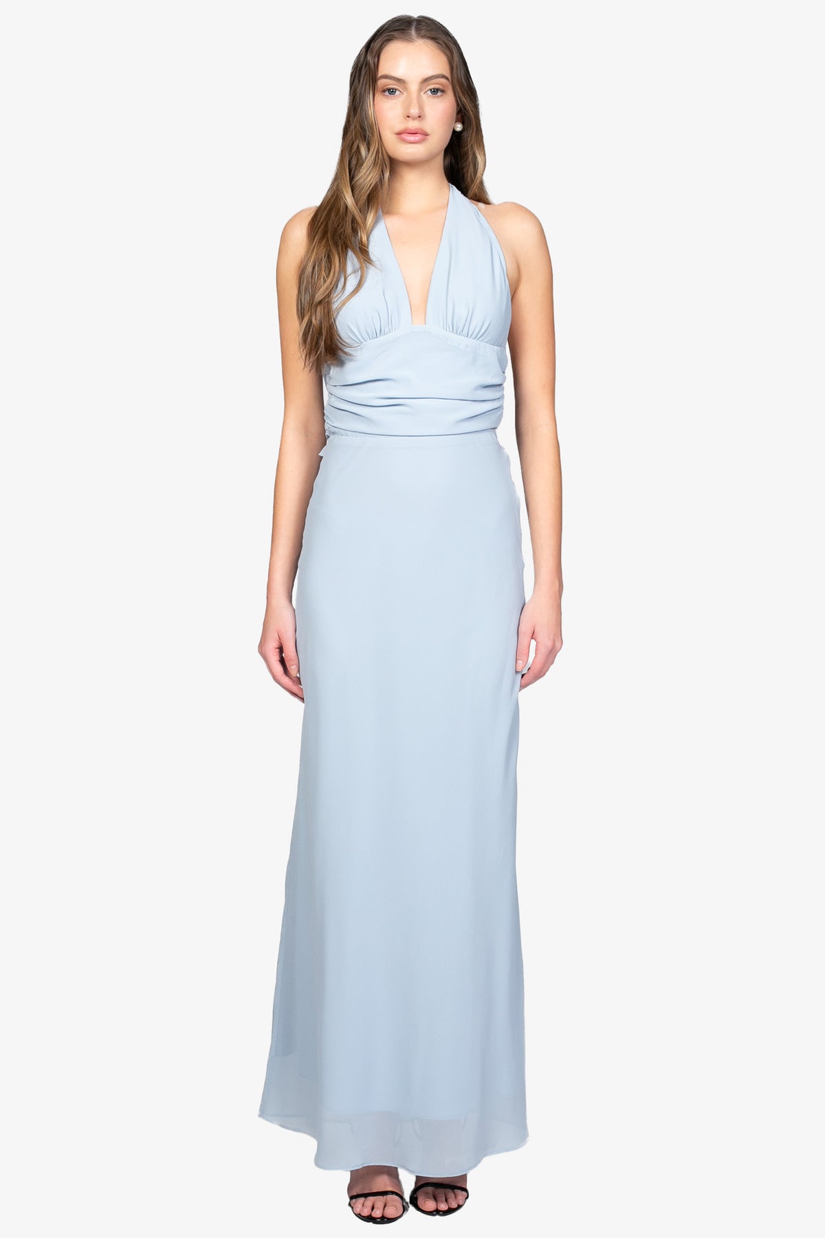 Dove Ruched Maxi Dress - honey