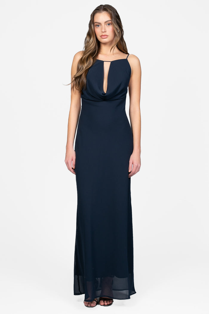 Sydney Cutout Mesh Maxi Dress - honey
