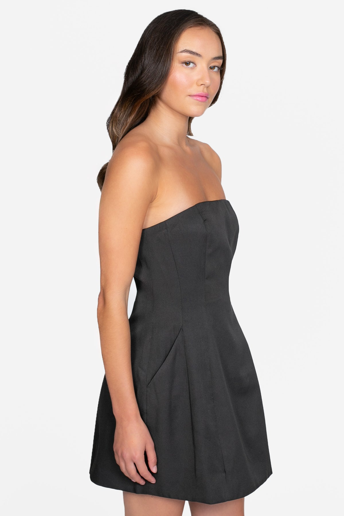 Hallie Pleated Pocket Mini Dress