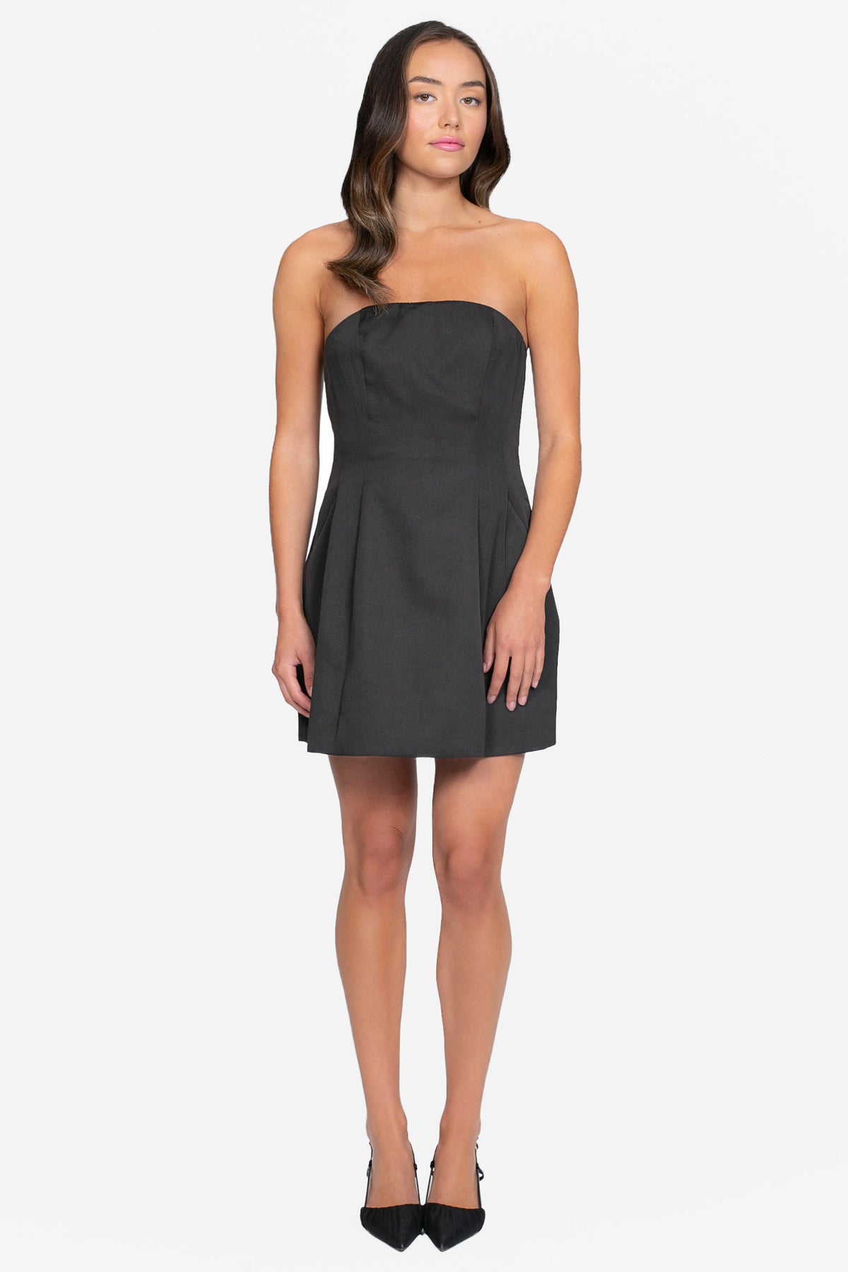 Hallie Pleated Pocket Mini Dress