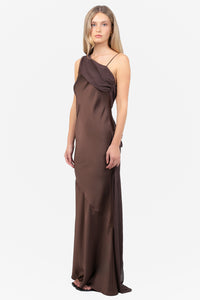 Fiorella Satin Chiffon Maxi Dress