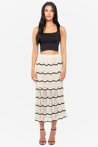 Riviera Crochet Knit Midi Skirt