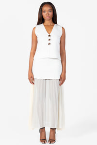 Saylor Button Vest Cardigan - honey