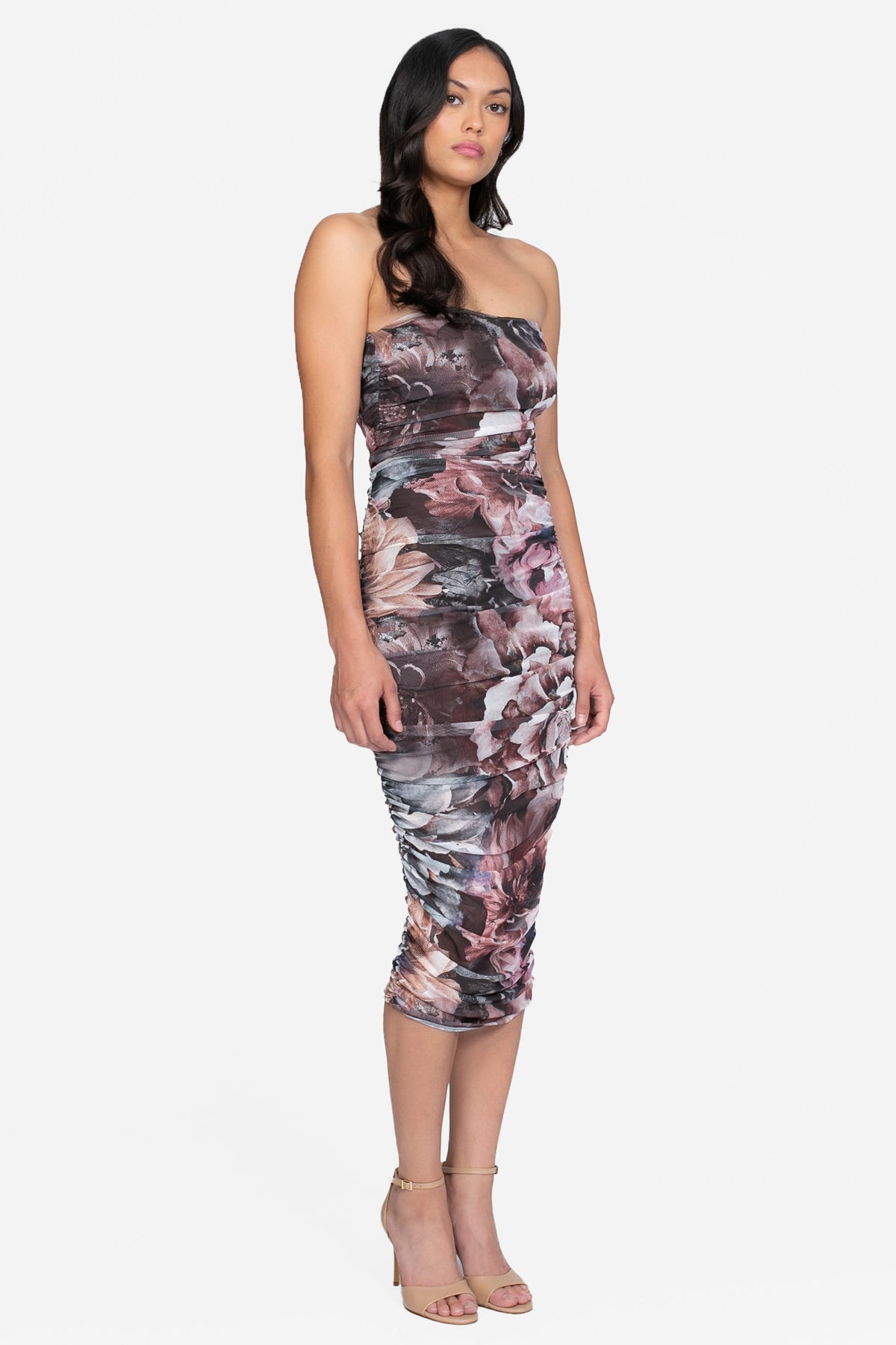 Primrose Floral Ruched Midi Dress