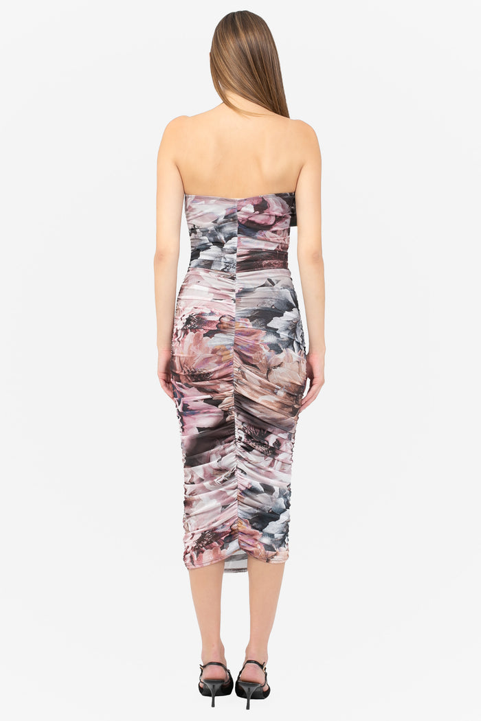 Primrose Floral Ruched Midi Dress