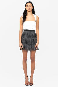 Mirage Fringe Tiered Mini Skirt - honey