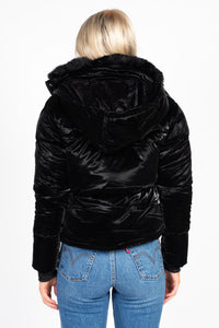 Mistic Shine Hooded Fur Trim Puffer Jacket