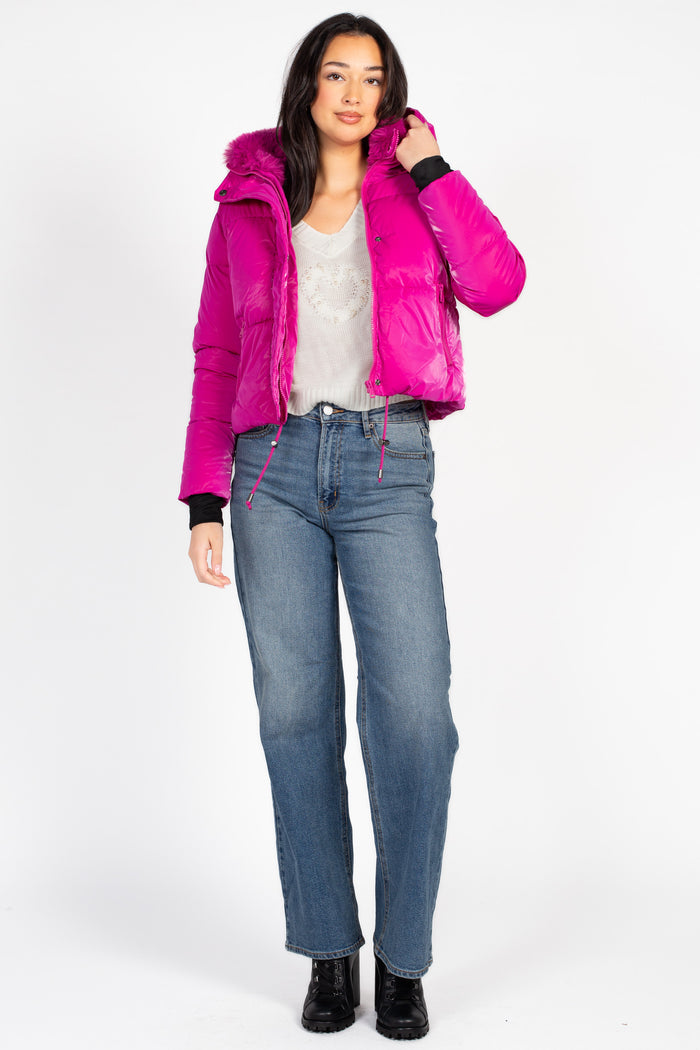 Mistic Shine Hooded Fur Trim Puffer Jacket