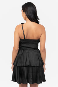 Lucetta Knotted Satin Mini Dress