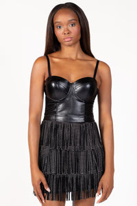 Venus Leather Bustier - honey