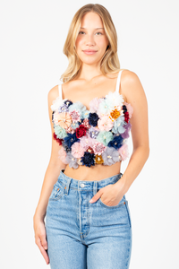 Milan Floral Applique Bustier – honey Milan Floral Applique Bustier – honey