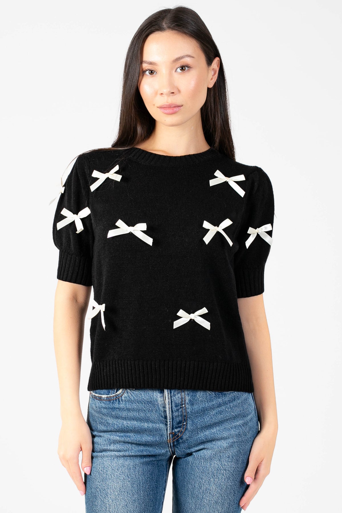 Lois Mini Bow Sweater - honey