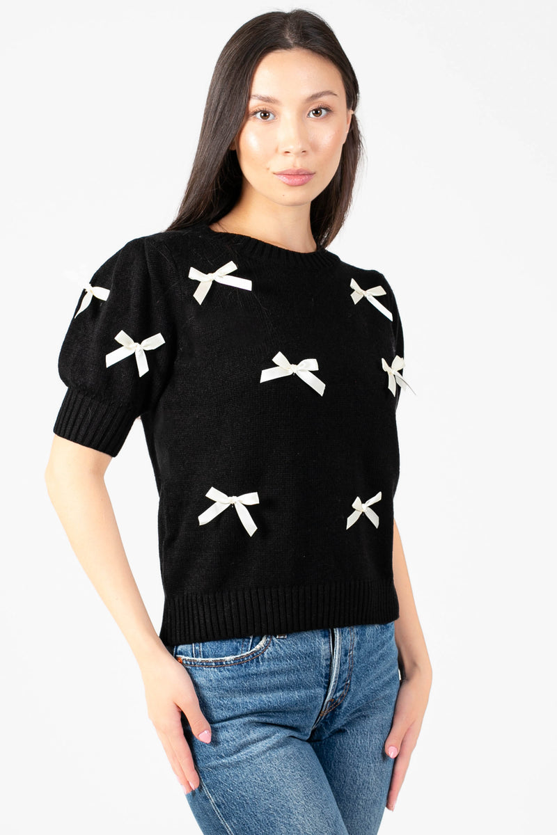 Lois Mini Bow Sweater - honey