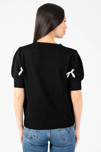 Lois Mini Bow Sweater - honey