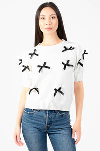 Lois Mini Bow Sweater - honey