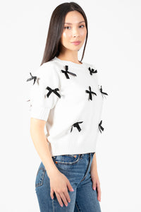 Lois Mini Bow Sweater - honey