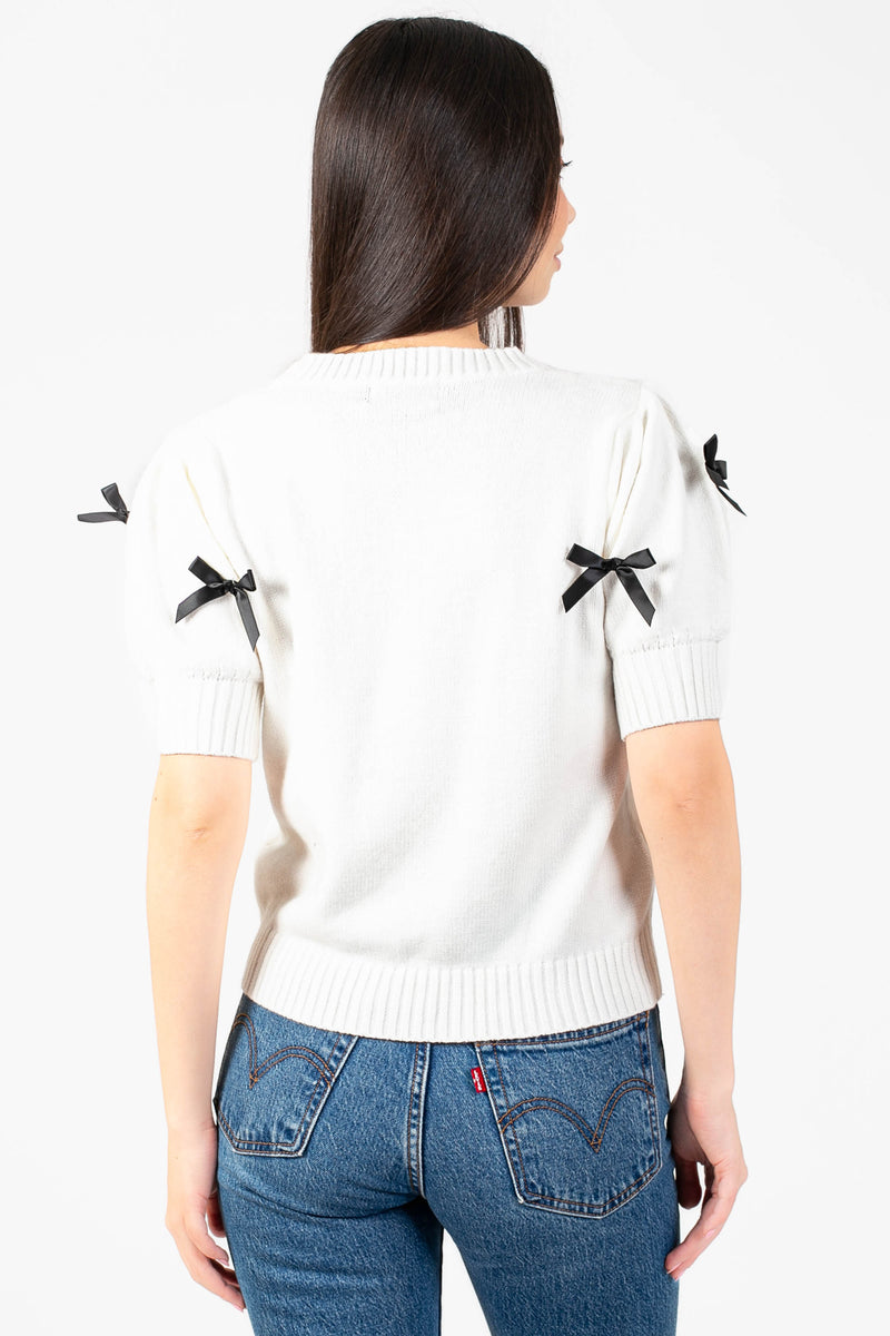 Lois Mini Bow Sweater - honey
