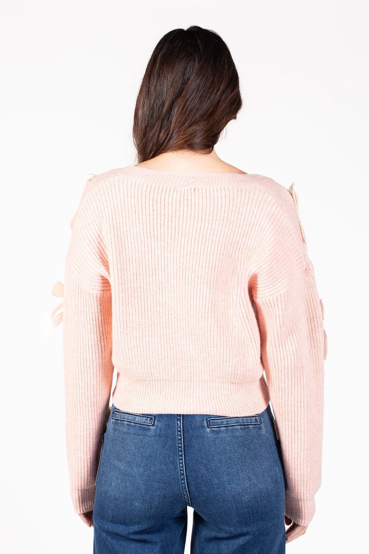 Helena Bow Knit Cardigan - honey