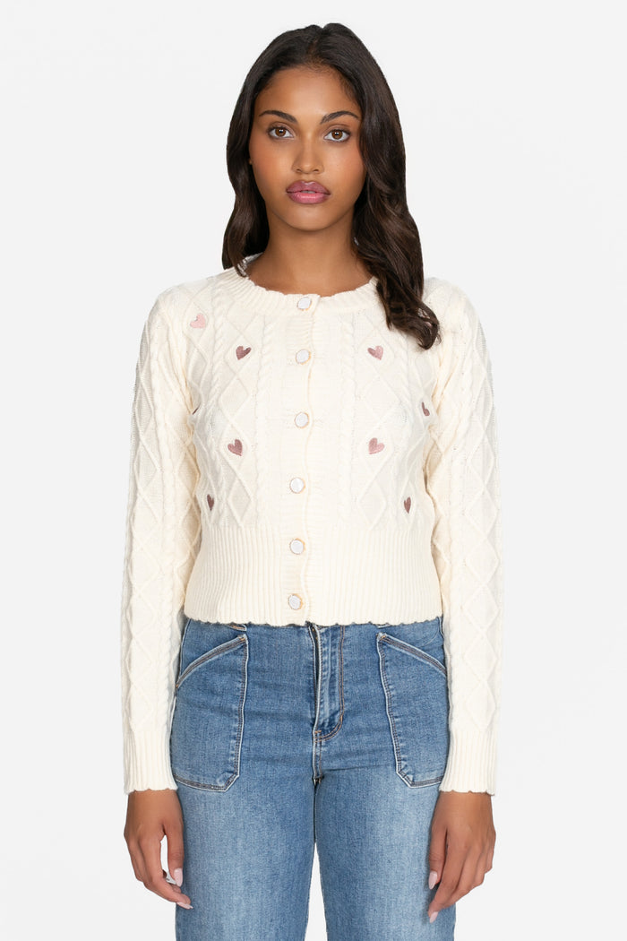 Lana Embroidered Heart Cardigan