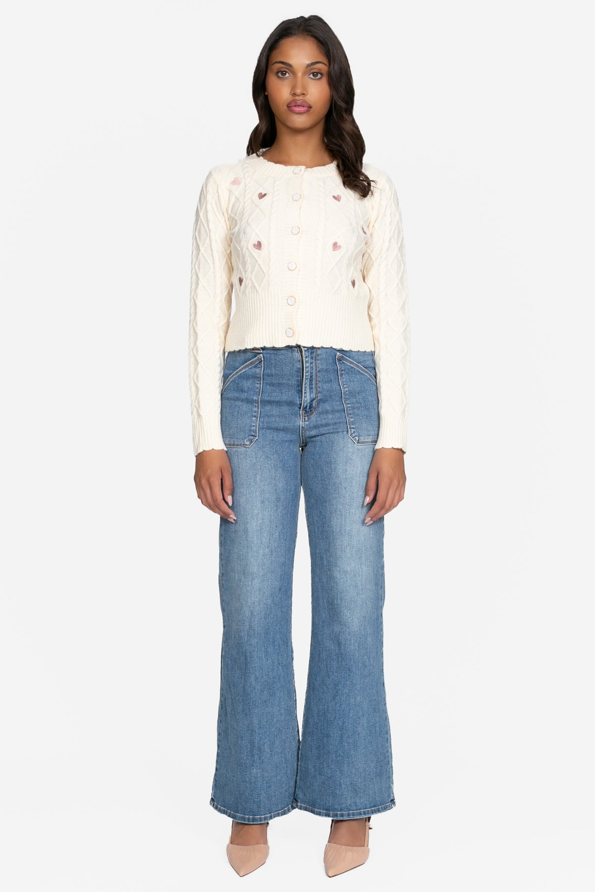 Lana Embroidered Heart Cardigan