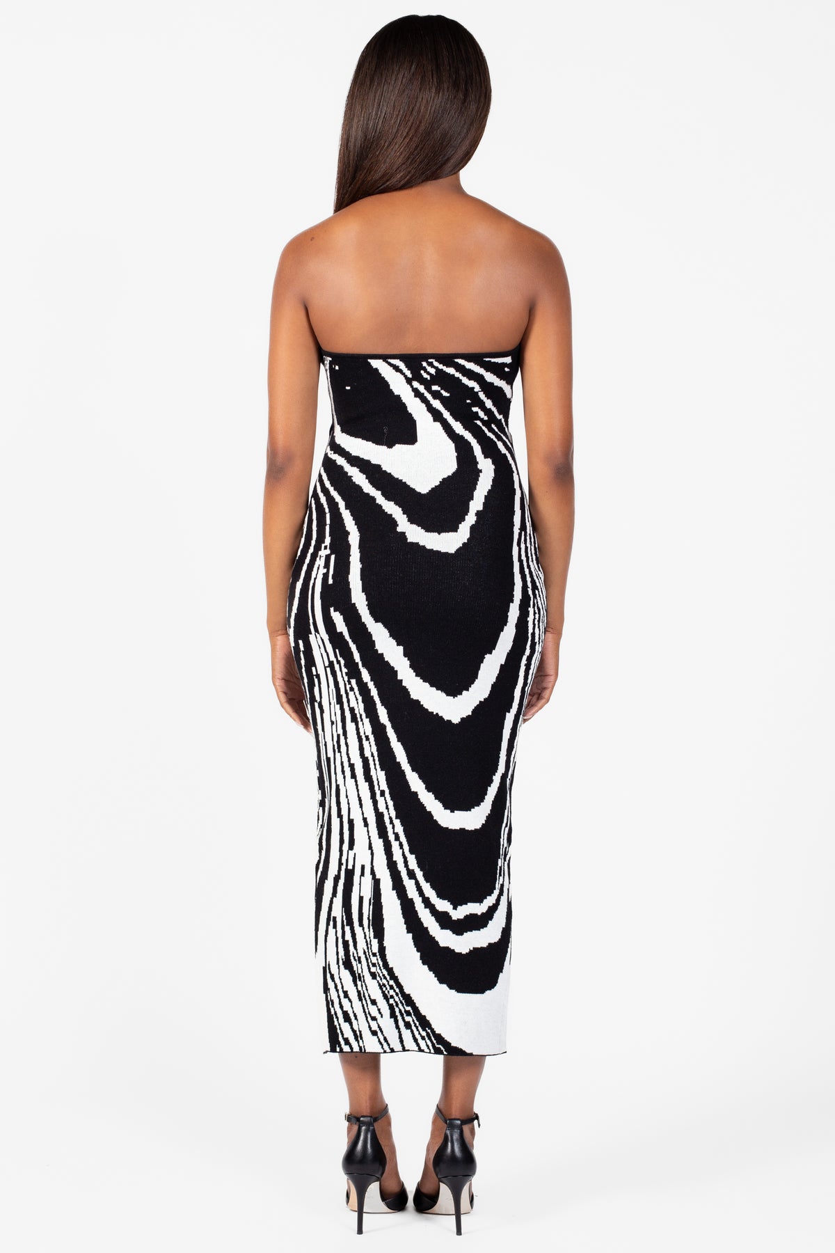 Andrea Abstract Print Midi Dress - honey