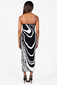 Andrea Abstract Print Midi Dress - honey