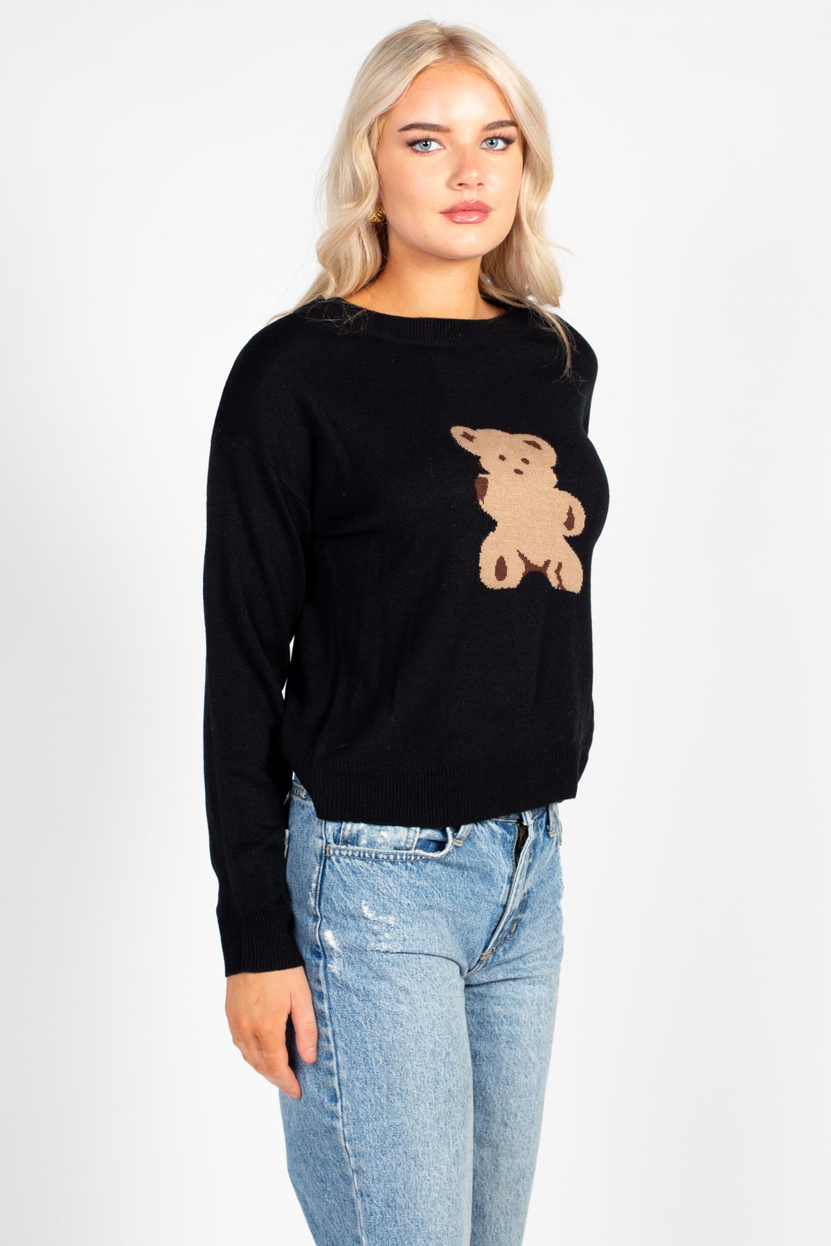 Corduroy Teddy Bear Knit Sweater