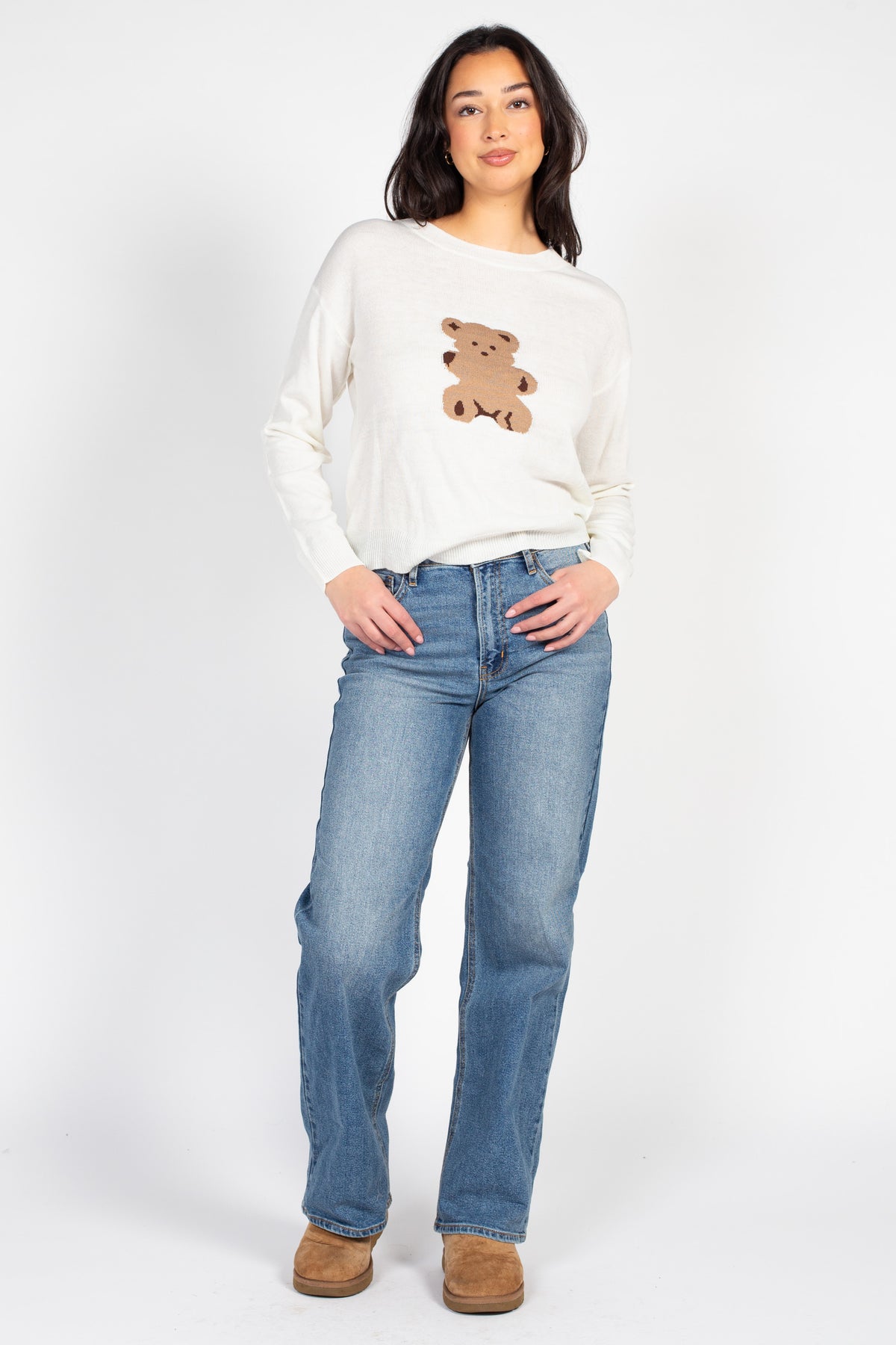 Corduroy Teddy Bear Knit Sweater