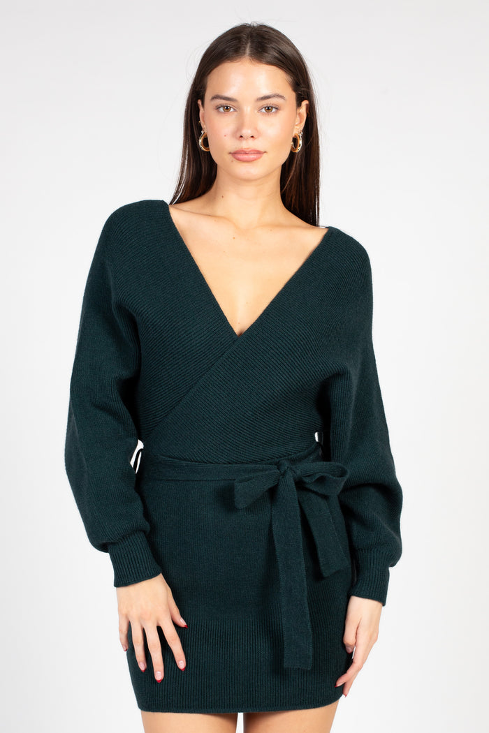 Valentina Tie Waist Sweater Dress