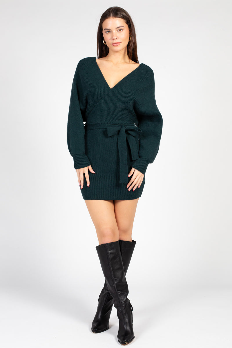 Valentina Tie Waist Sweater Dress