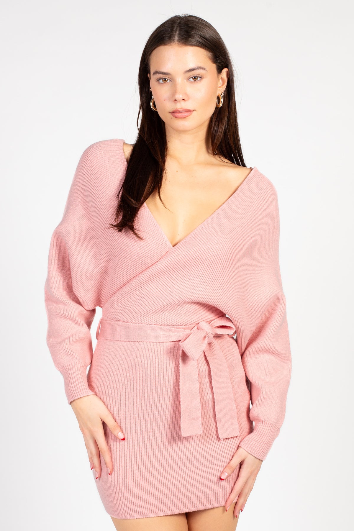 Valentina Tie Waist Sweater Dress