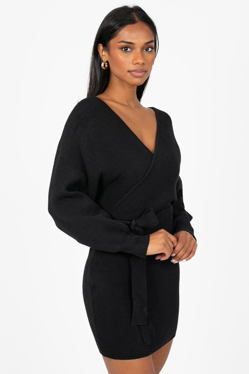 Valentina Tie Waist Sweater Dress