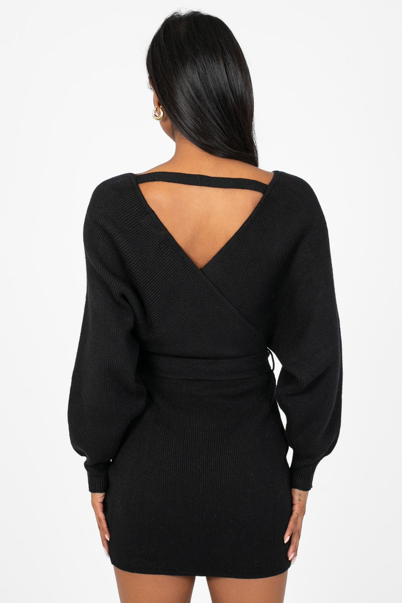Valentina Tie Waist Sweater Dress