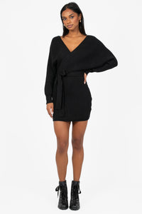 Valentina Tie Waist Sweater Dress