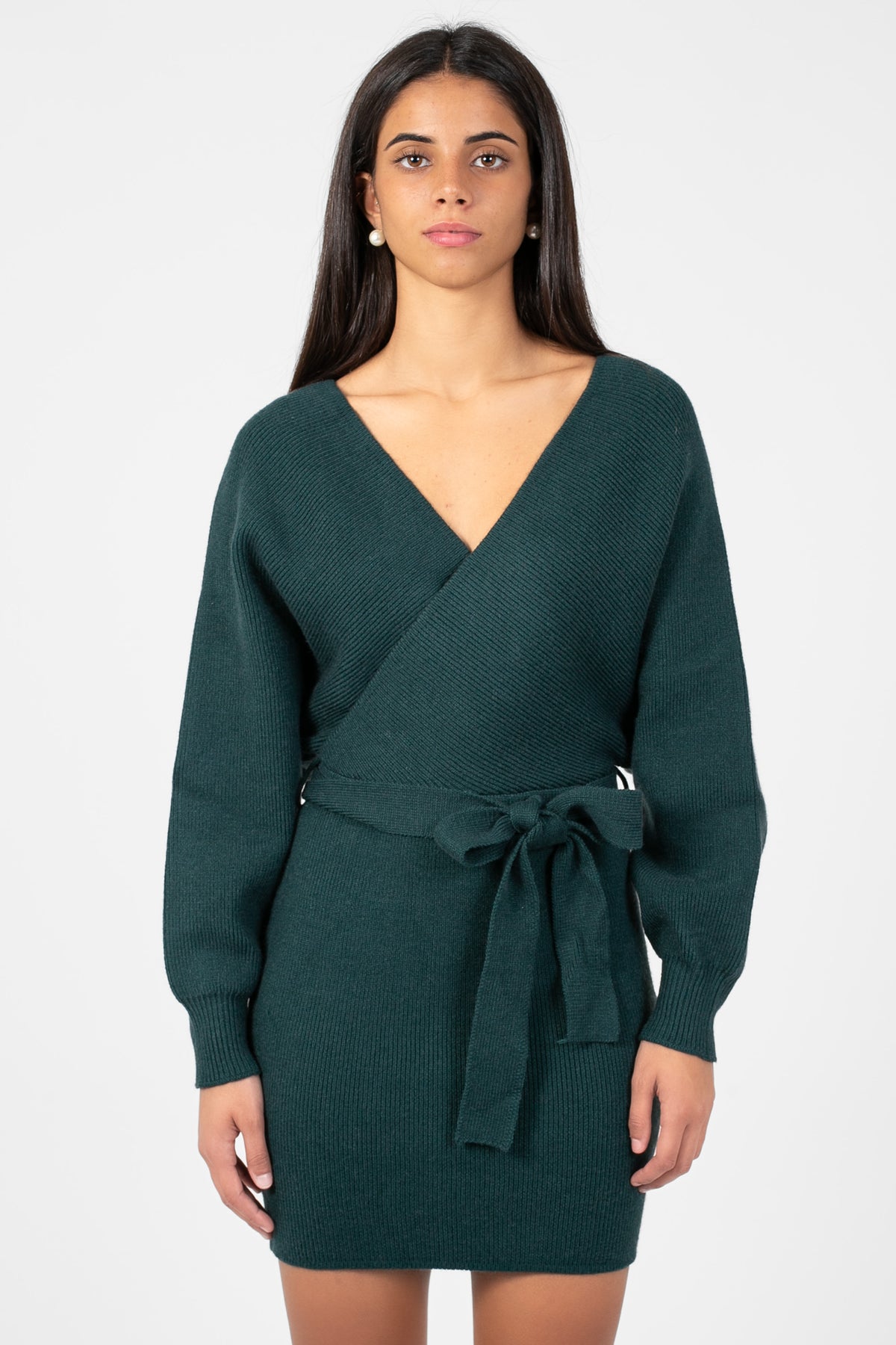 Valentina Tie Waist Sweater Dress - honey